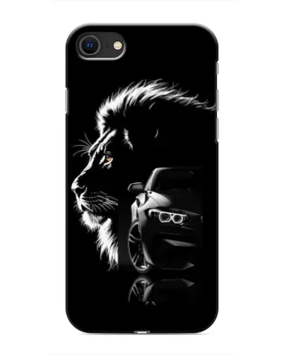 Чехол для iPhone SE (2020) с картинкой «BMW и лев»