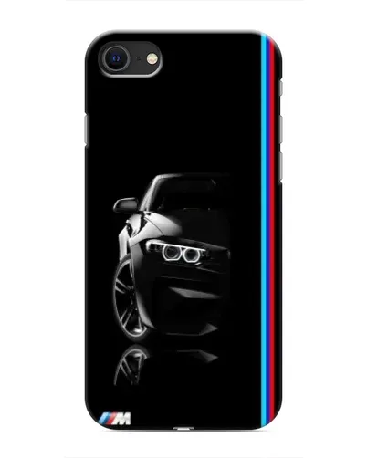 Чехол для iPhone SE (2020) с картинкой «Силуэт BMW в темноте»