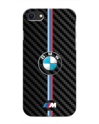 Чехол для iPhone SE (2020) с картинкой «Эмблема BMW и карбон»
