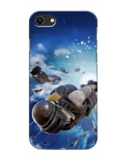 Чехол для iPhone SE (2020) с картинкой «Десант PUBG — прыжок»