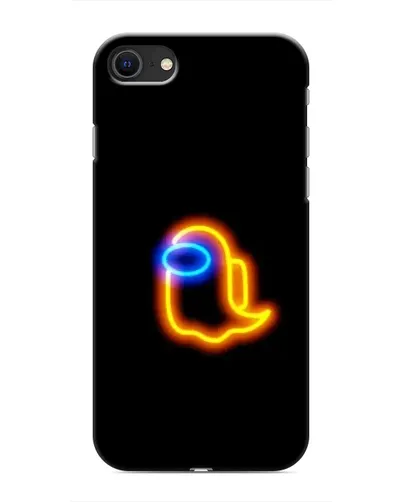 Чехол для iPhone SE (2020) с картинкой «Among Us неоновое сияние»