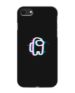 Чехол для iPhone SE (2020) с картинкой «Among Us неон»