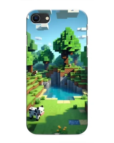 Чехол для iPhone SE (2020) с картинкой «Minecraft летний день»