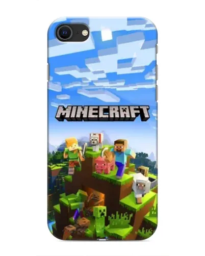 Чехол для iPhone SE (2020) с картинкой «Minecraft классический мир»