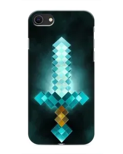 Чехол для iPhone SE (2020) с картинкой «Алмазный меч неон»