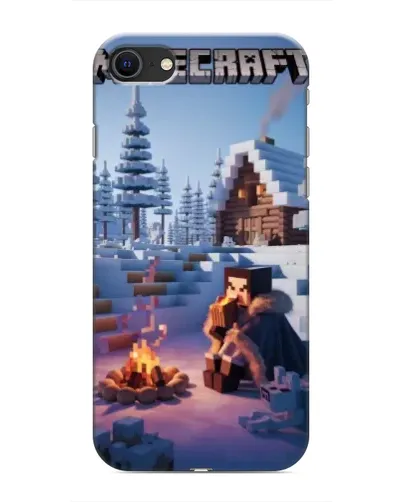 Чехол для iPhone SE (2020) с картинкой «Зимний Minecraft»