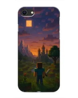 Чехол для iPhone SE (2020) с картинкой «Стив у башни»