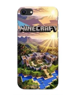 Чехол для iPhone SE (2020) с картинкой «Minecraft панорама»