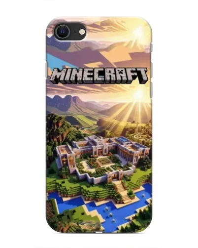 Чехол для iPhone SE (2020) с картинкой «Minecraft панорама»