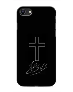 Чехол для iPhone SE (2020) с картинкой «Графический крест Jesus»