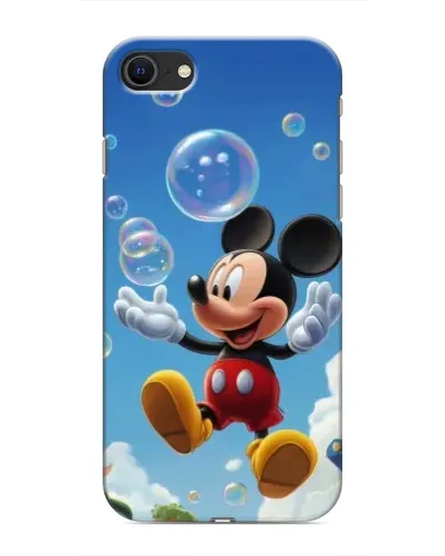 Чехол для iPhone SE (2020) с картинкой «Mickey и мыльные пузыри»