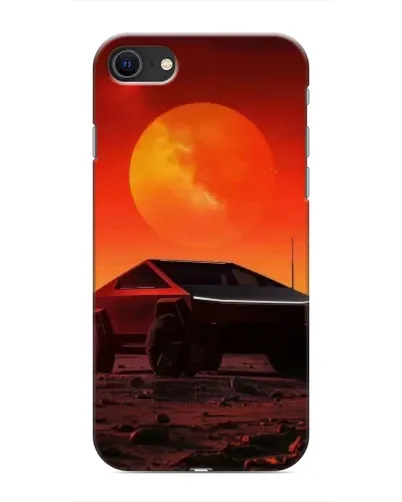 Чехол для iPhone SE (2020) с картинкой «Cybertruck на Марсе»