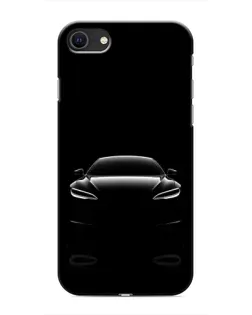 Чехол для iPhone SE (2020) с картинкой «Силуэт Tesla Night»