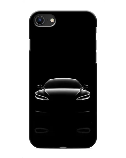 Чехол для iPhone SE (2020) с картинкой «Силуэт Tesla Night»