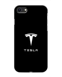 Чехол для iPhone SE (2020) с картинкой «Tesla White Logo»