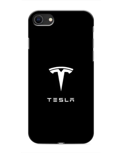 Чехол для iPhone SE (2020) с картинкой «Tesla White Logo»