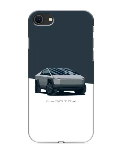 Чехол для iPhone SE (2020) с картинкой «Серебристый Cybertruck Tesla»