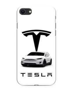 Чехол для iPhone SE (2020) с картинкой «Tesla White Style»