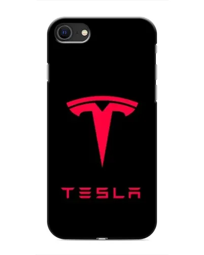 Чехол для iPhone SE (2020) с картинкой «Tesla Red Logo»