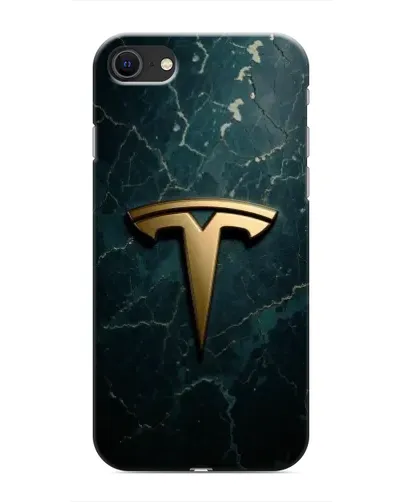 Чехол для iPhone SE (2020) с картинкой «Мраморная Tesla Gold»