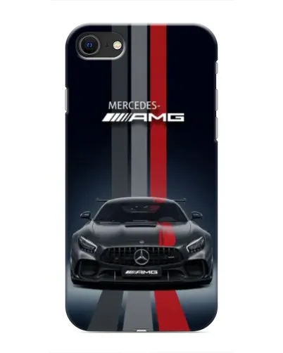 Чехол для iPhone SE (2020) с картинкой «Mercedes — белый карбон»