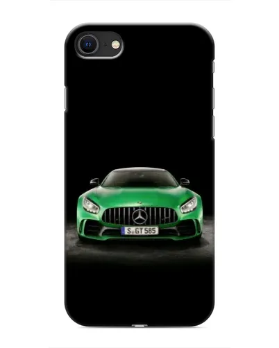 Чехол для iPhone SE (2020) с картинкой «Mercedes — неоновый лого»