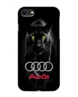 Чехол для iPhone SE (2020) с картинкой «Пантера и Audi»