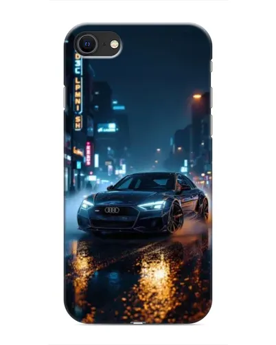 Чехол для iPhone SE (2020) с картинкой «Ночной город и Audi» Чехол для iPhone SE (2020) с картинкой «Ночной город и Audi»