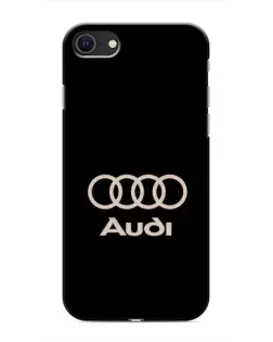 Чехол для iPhone SE (2020) с картинкой «Audi — золотой логотип»