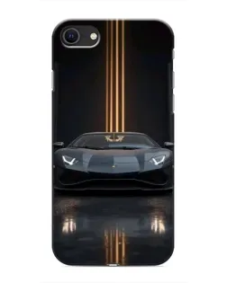 Чехол для iPhone SE (2020) с картинкой «Lamborghini золотые линии»