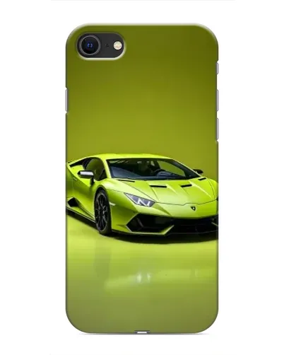 Чехол для iPhone SE (2020) с картинкой «Салатовый Lamborghini Huracan»