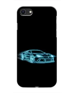 Чехол для iPhone SE (2020) с картинкой «Неоновый контур Lamborghini»