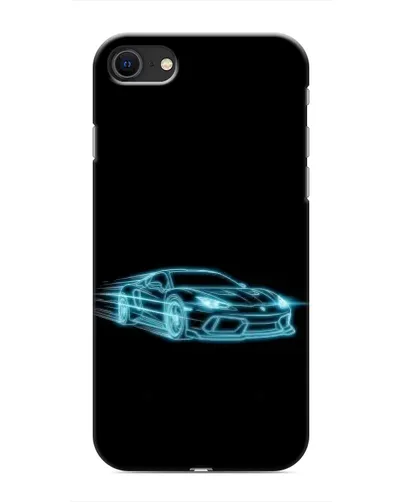 Чехол для iPhone SE (2020) с картинкой «Неоновый контур Lamborghini»