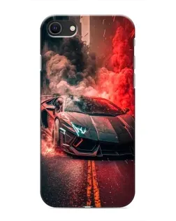 Чехол для iPhone SE (2020) с картинкой «Lamborghini красный дым»