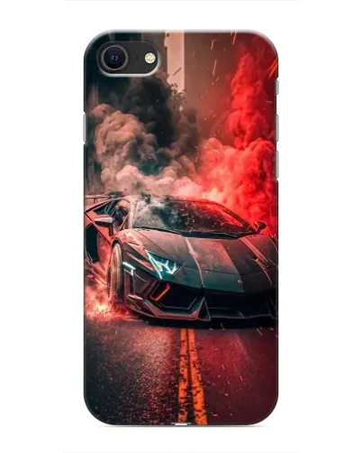 Чехол для iPhone SE (2020) с картинкой «Lamborghini красный дым»