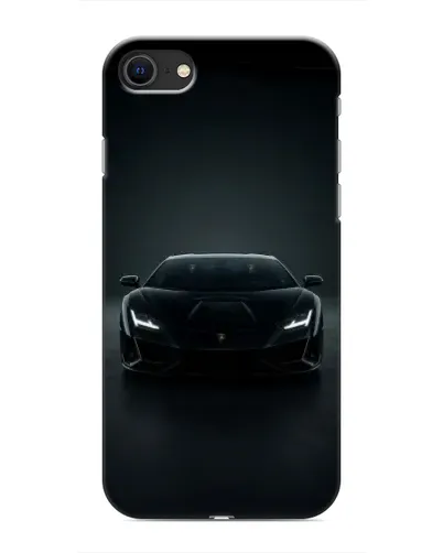 Чехол для iPhone SE (2020) с картинкой «Черный Lamborghini Aventador»
