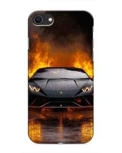 Чехол для iPhone SE (2020) с картинкой «Lamborghini в огне»