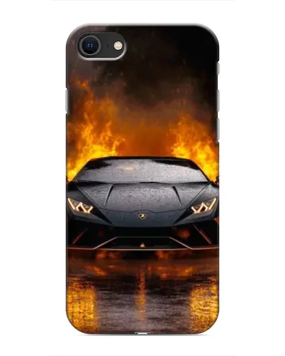 Чехол для iPhone SE (2020) с картинкой «Lamborghini в огне»