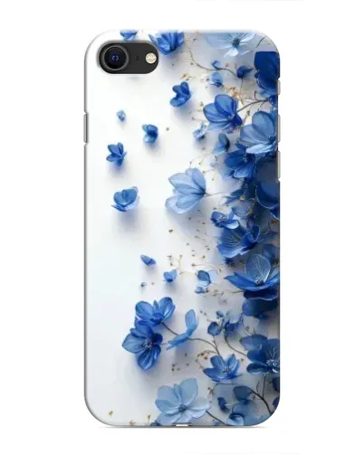 Чехол для iPhone SE (2020) с картинкой «Голубой цветочный каскад»
