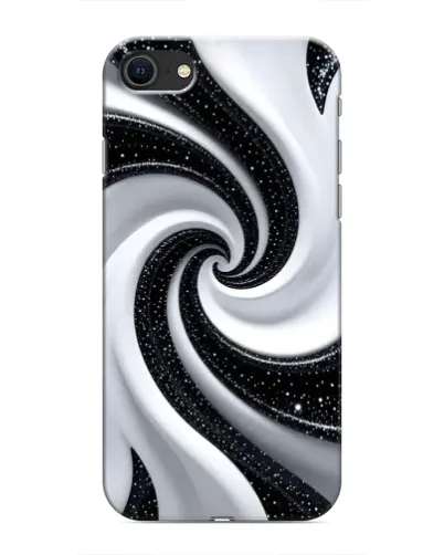 Чехол для iPhone SE (2020) с картинкой «Черно-белая спираль»