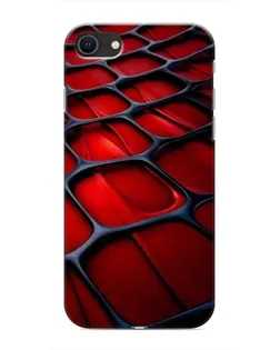 Чехол для iPhone SE (2020) с картинкой «Красная глянцевая сетка»