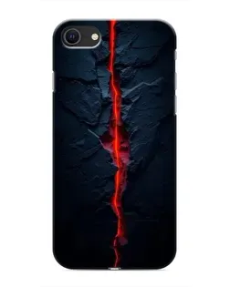 Чехол для iPhone SE (2020) с картинкой «Kрасная лавовая трещина»