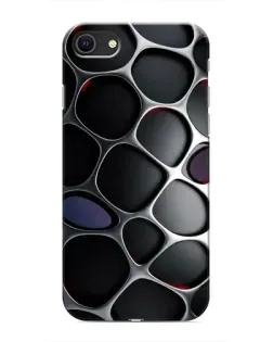 Чехол для iPhone SE (2020) с картинкой «Объемная темная решетка»