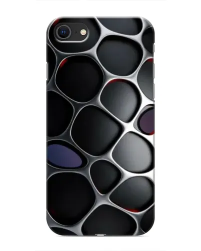 Чехол для iPhone SE (2020) с картинкой «Объемная темная решетка»