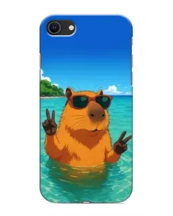 Чехол для iPhone SE (2020) с картинкой «Морская капибара»