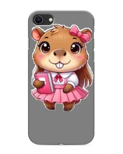 Чехол для iPhone SE (2020) с картинкой «Девочка капибара»