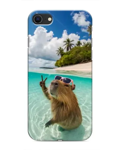 Чехол для iPhone SE (2020) с картинкой «Капибара на море» Чехол для iPhone SE (2020) с картинкой «Капибара на море»