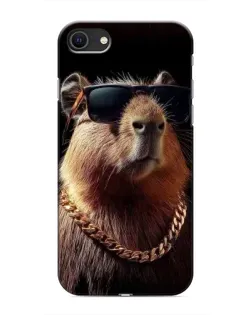 Чехол для iPhone SE (2020) с картинкой «Капибара золотая цепь»
