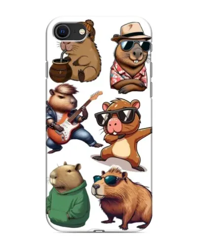 Чехол для iPhone SE (2020) с картинкой «Крутые капибары музыканты» Чехол для iPhone SE (2020) с картинкой «Крутые капибары музыканты»