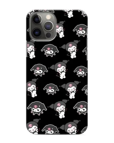 Чехол для iPhone 11 Pro Max с картинкой «Черный паттерн Kuromi»